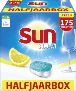 SUN® Sun All-in-1 Normaal Vaatwastabletten - 7 X 25 Tabletten - Voordeelverpakking -Huishoudelijke Benodigdheden 1006x1200 1