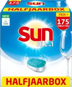 SUN® Sun All-in-1 Normaal Vaatwastabletten - 7 X 25 Tabletten - Voordeelverpakking -Huishoudelijke Benodigdheden 1006x1200 2