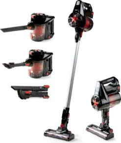 PRIMO PR504SV Stofzuiger Zonder Zak - 3-in-1 Steelstofzuiger Draadloos - Kruimelzuiger - HEPA Filter - Zwart/Rood