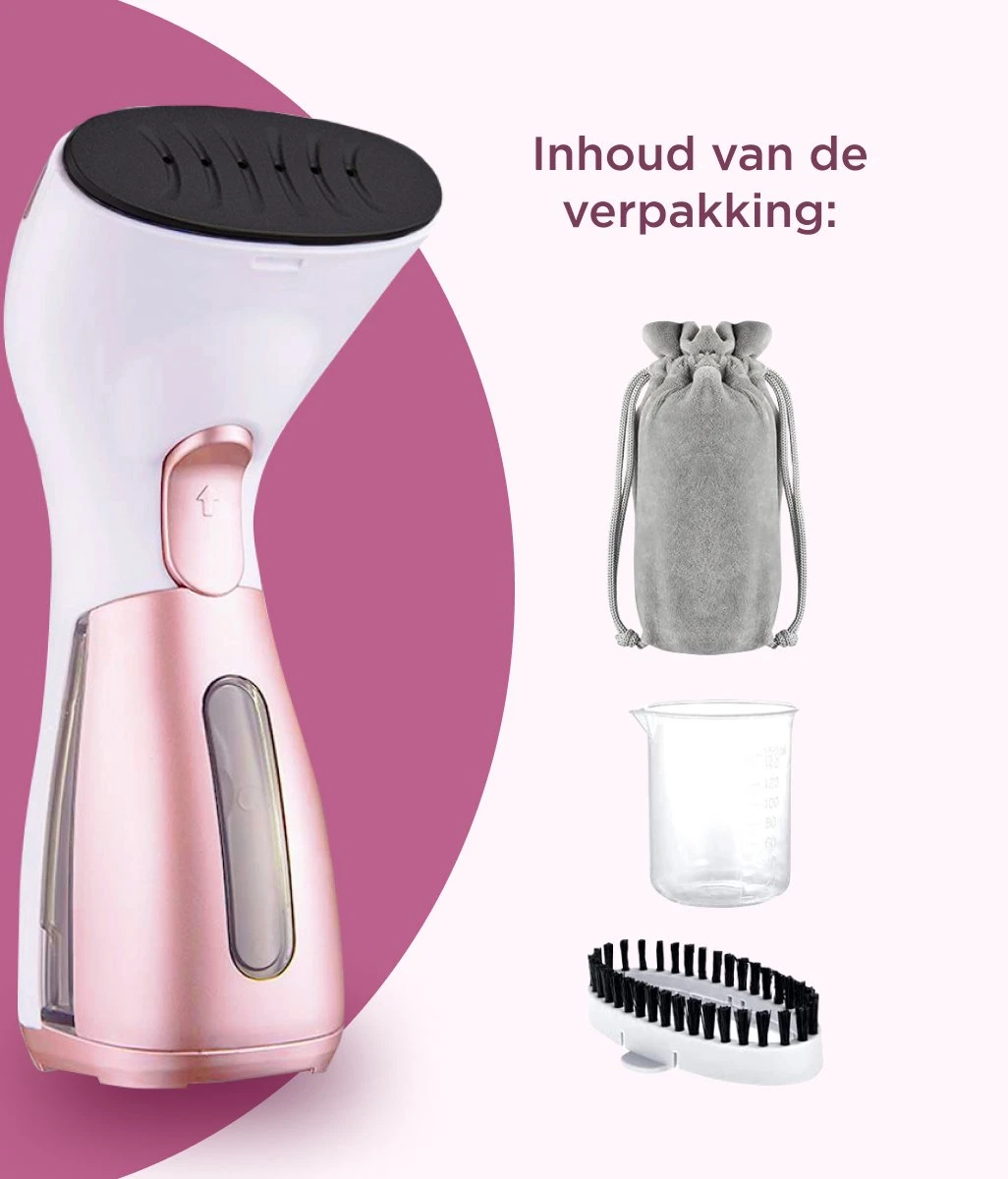 Luxe Kledingstomer - Handstomer - Handstoomreiniger - Stoomstrijkijzer - Stomer Kleding - Voor Op Reis - Roze 10 Luxe Kledingstomer - Handstomer - Handstoomreiniger - Stoomstrijkijzer - Stomer Kleding - Voor Op Reis - Roze - Afbeelding 10