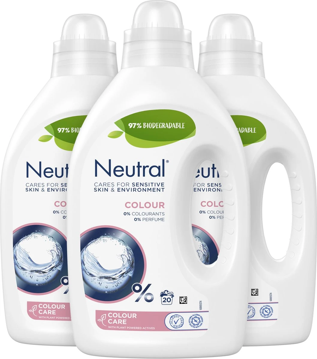 Neutral Kleur Vloeibaar Wasmiddel - 3 X 20 Wasbeurten - Voordeelverpakking 2 Neutral Kleur Vloeibaar Wasmiddel - 3 X 20 Wasbeurten - Voordeelverpakking - Afbeelding 2