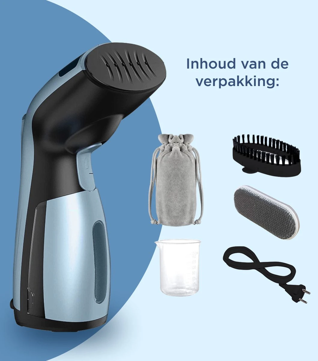 Luxe Kledingstomer - Handstomer - Handstoomreiniger - Stoomstrijkijzer - Stomer Kleding - Voor Op Reis - Blauw 10 Luxe Kledingstomer - Handstomer - Handstoomreiniger - Stoomstrijkijzer - Stomer Kleding - Voor Op Reis - Blauw - Afbeelding 10