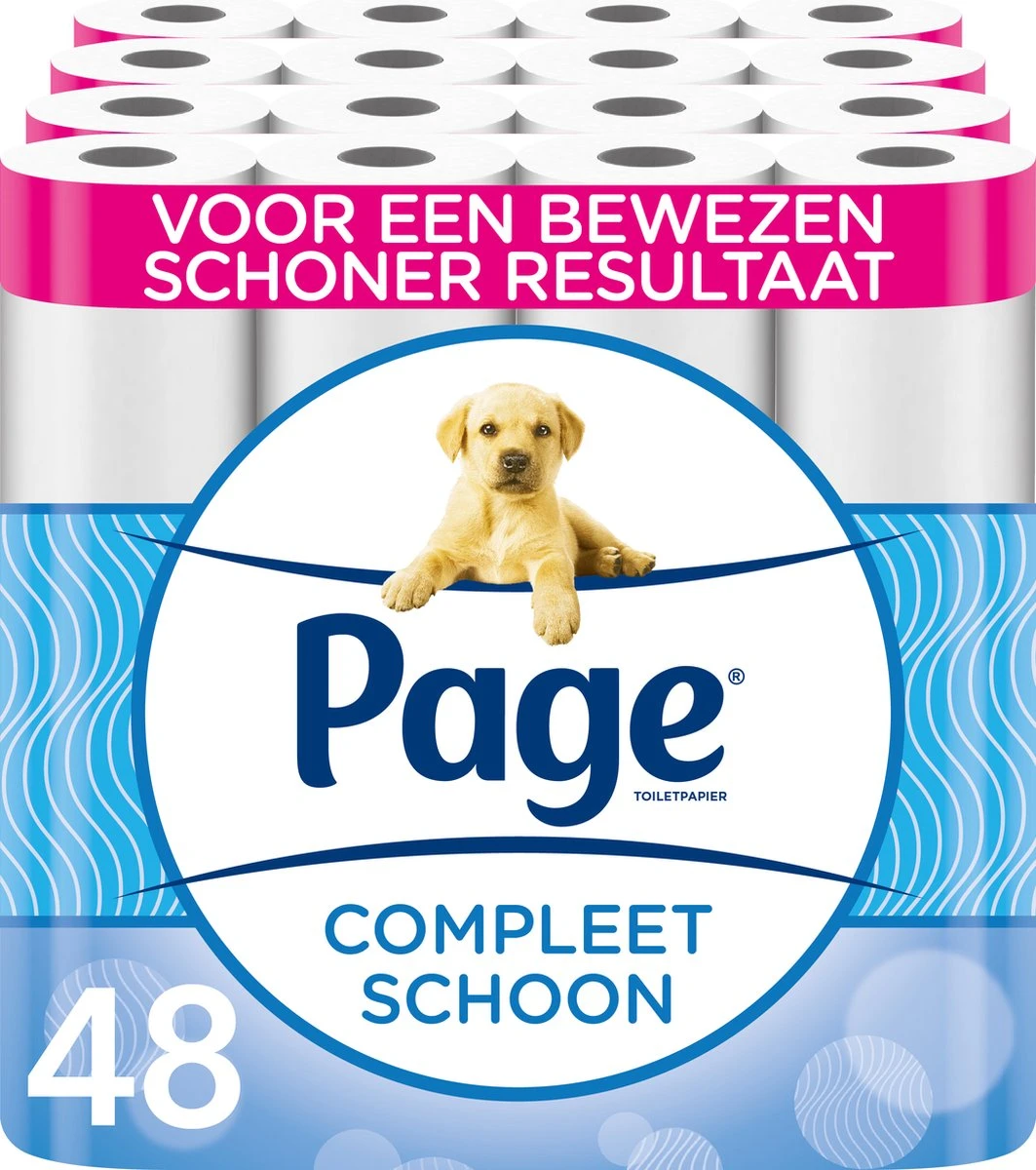 Page Toiletpapier - 48 Rollen - Compleet Schoon Wc Papier - Met Een Vleugje Katoen 1 Page Toiletpapier - 48 Rollen - Compleet Schoon Wc Papier - Met Een Vleugje Katoen