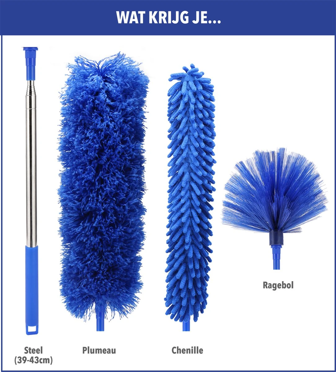 Telescopische Plumeau – Uitschuifbaar – Microvezel – Set Van 3 Opzetstukken – Stoffer – Ragebol 5 Telescopische Plumeau – Uitschuifbaar – Microvezel – Set Van 3 Opzetstukken – Stoffer – Ragebol - Afbeelding 5
