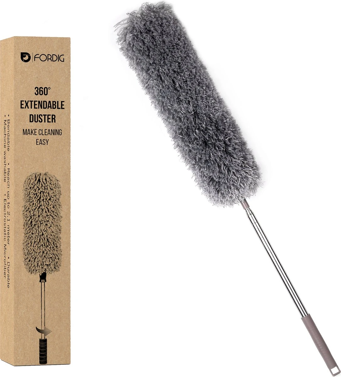 ForDig Telescopische Plumeau Microvezel - Duster Met Telescoopsteel Uitschuifbaar Tot 250 Cm - Wasbaar - 360 Graden Draaibaar 1 ForDig Telescopische Plumeau Microvezel - Duster Met Telescoopsteel Uitschuifbaar Tot 250 Cm - Wasbaar - 360 Graden Draaibaar