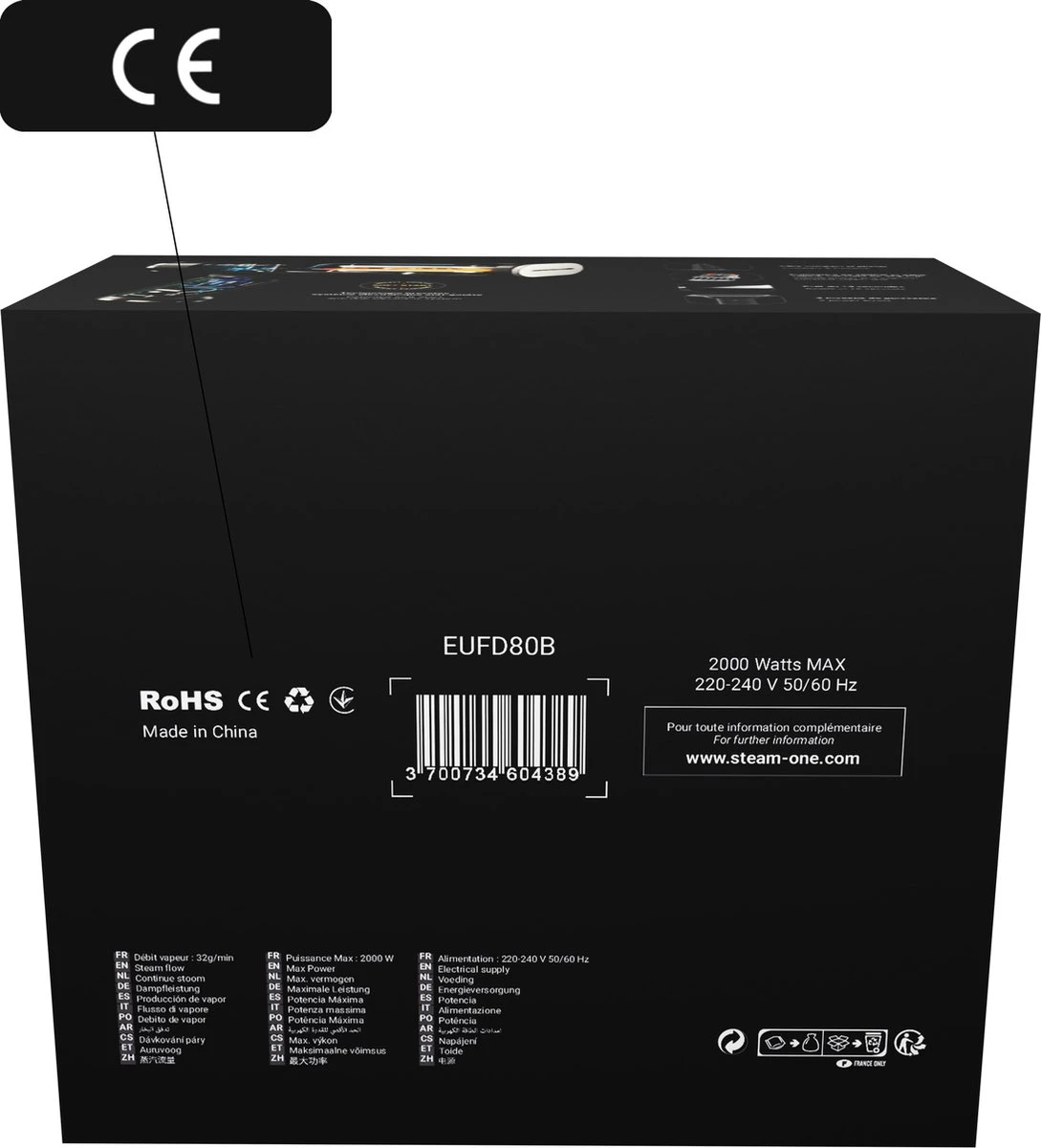 SteamOne Foldable - Zwart - Handstomer - Kledingstomer 11 SteamOne Foldable - Zwart - Handstomer - Kledingstomer - Afbeelding 11