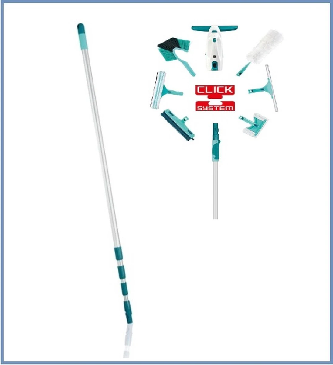 Leifheit Aluminium Telescoopsteel Click Systeem , Lengte 145-400 Cm 1 Leifheit Aluminium Telescoopsteel Click Systeem , Lengte 145-400 Cm