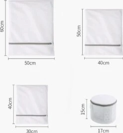 Merkloos Waszak 4 Delig - 1x Groot (50x60 Cm) - 1x Middel ( 40x50cm) - 1x Normaal (30x40cm) - 1x BH (17x15cm) -Huishoudelijke Benodigdheden 1109x1200