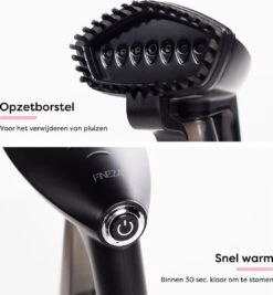 Fineza Kledingstomer – Handstomer – Stoomreiniger – Stoomapparaat Kleding - Stomer Kleding – Incl. Opzetborstel - Zwart -Huishoudelijke Benodigdheden 1110x1200 2