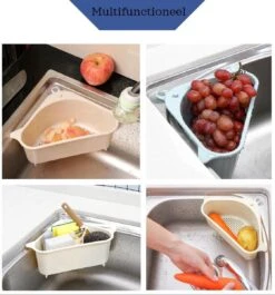 Cless - Gootsteenzeef – Grijs Zeef – Gootsteen Afvalbakje – Opvangbakje – Spoelbak – Afdruipbakje -Huishoudelijke Benodigdheden 1119x1200 3