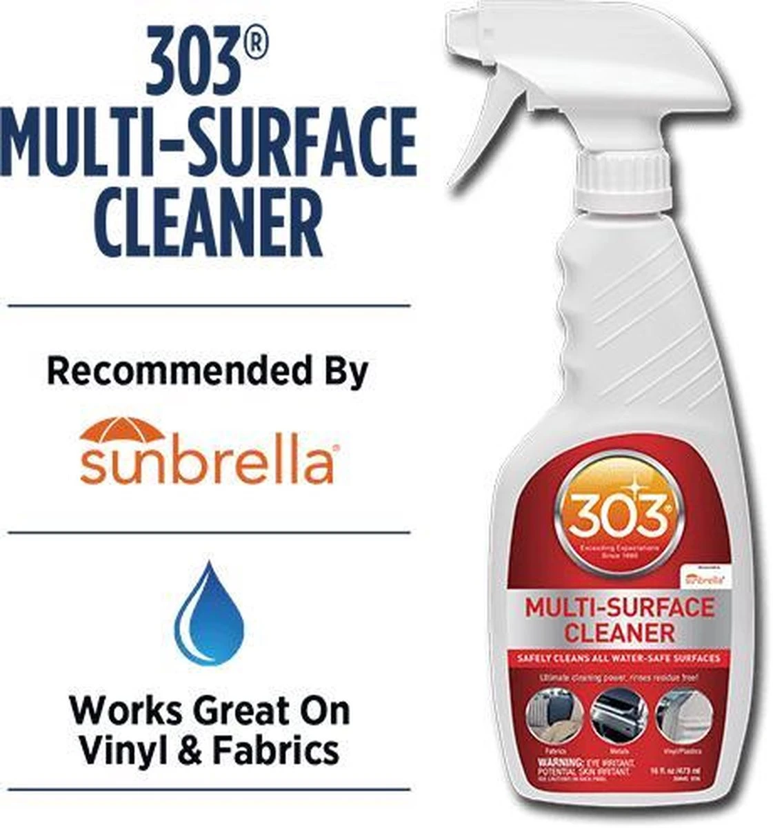303® Multi-Surface Cleaner - 946 Ml | Veilig Voor Alle Soorten Bekleding En Vinyl. Vlekken Verdwijnen Binnen Enkele Minuten En Verkleurde Oppervlakken Komen Weer Tot Leven. 5 303® Multi-Surface Cleaner - 946 Ml | Veilig Voor Alle Soorten Bekleding En Vinyl. Vlekken Verdwijnen Binnen Enkele Minuten En Verkleurde Oppervlakken Komen Weer Tot Leven. - Afbeelding 5