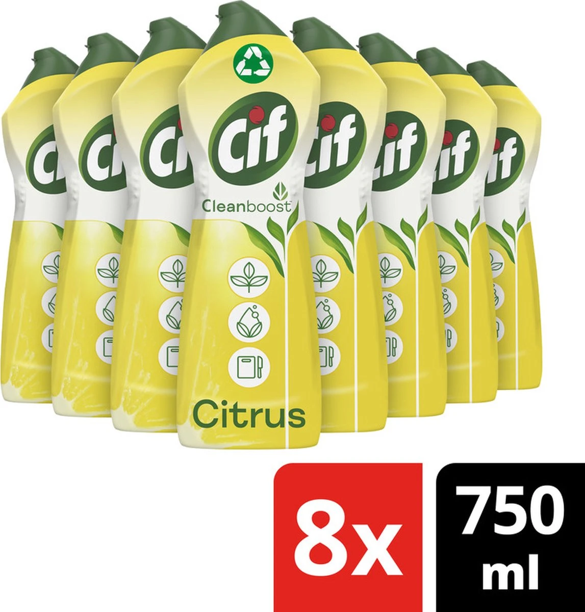 Cif CleanBoost Cream Citroen Schuurmiddel - 8 X 750 Ml - Voordeelverpakking 7 Cif CleanBoost Cream Citroen Schuurmiddel - 8 X 750 Ml - Voordeelverpakking - Afbeelding 7