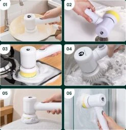 Apeiron Elektrische Schoonmaakborstel - Poetsmachine - Poliermachine - Schrobborstel - Handborstel - Werkborstel - Schrobber - Boorborstel - Wasborstel - Schoonmaakmiddelen - Reinigingsborstel - 3 Opzetstukken -Huishoudelijke Benodigdheden 1164x1200 9