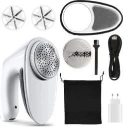 Merkloos Elektrische Pluizenverwijderaar - Draadloos - 2 Extra Opzetstukken - Wit - Ontpluizer - USB - Pluizentondeuse - Textiel En Wol - Inclusief Opbergtas -Huishoudelijke Benodigdheden 1165x1200 3