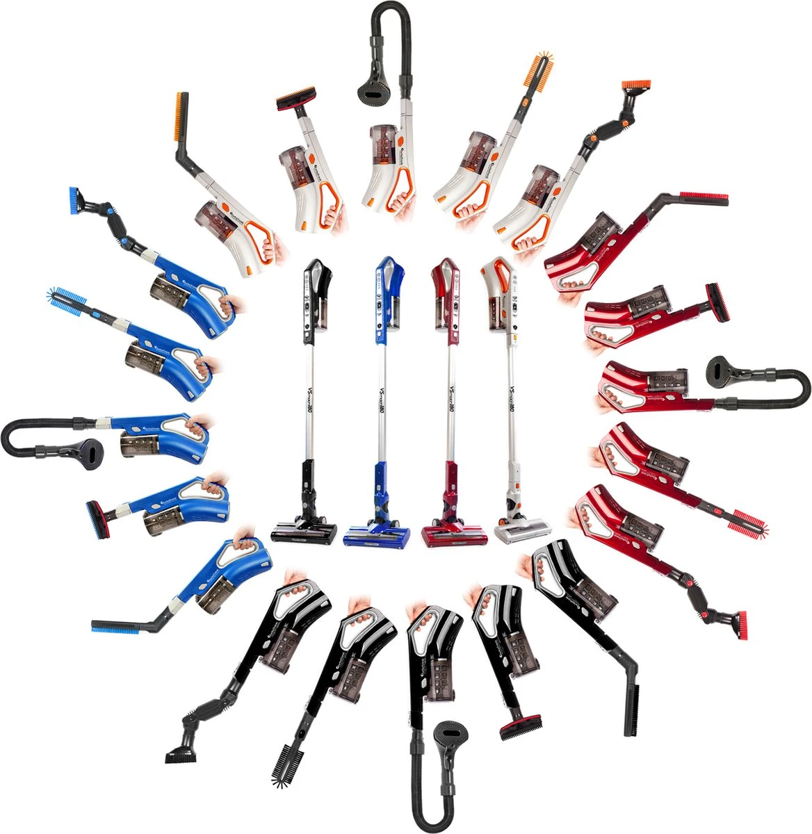 TurboTronic VS180 Draadloze Steelstofzuiger Met Handstofzuiger - Rood 16 TurboTronic VS180 Draadloze Steelstofzuiger Met Handstofzuiger - Rood - Afbeelding 16