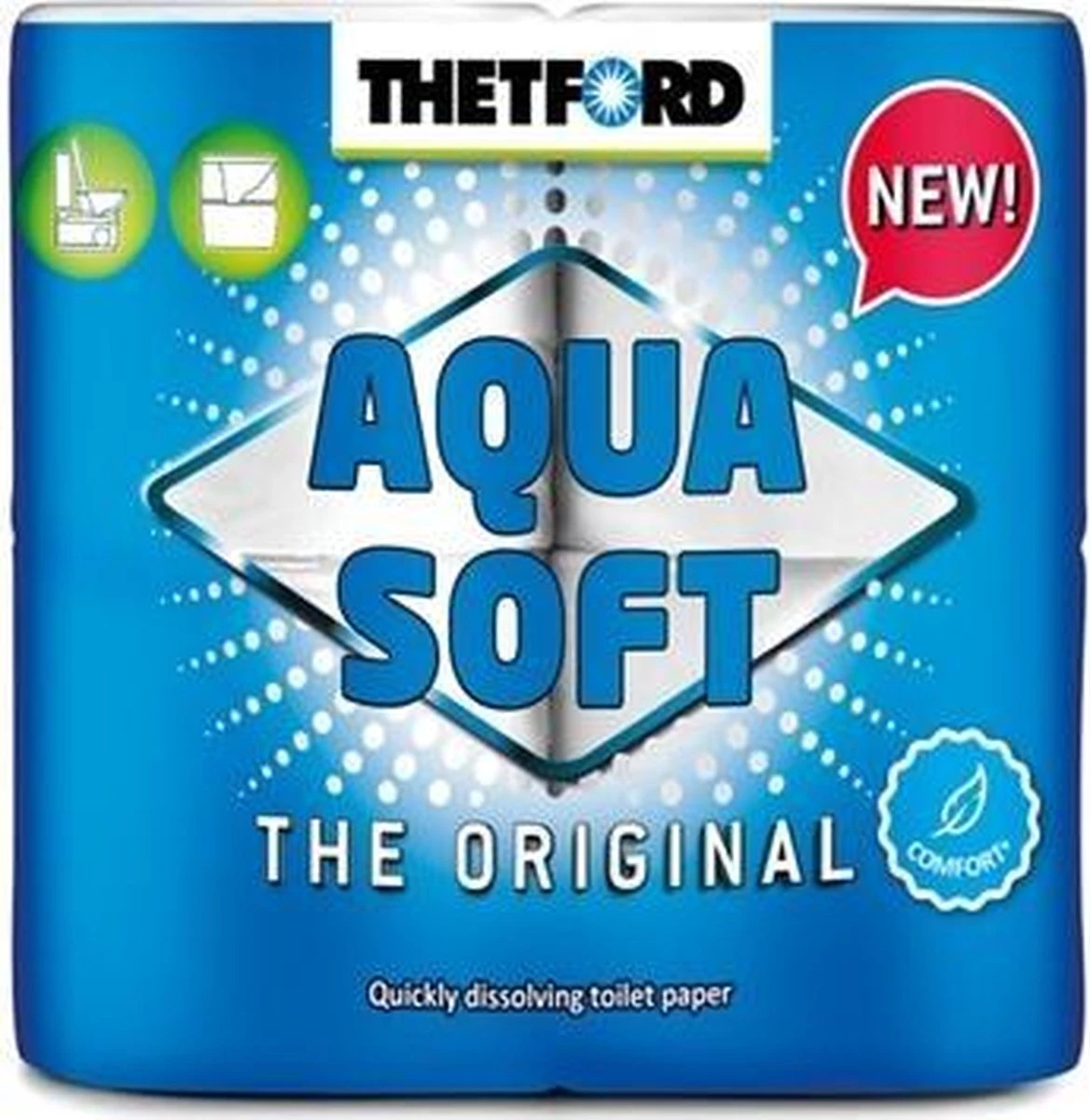 Thetford Aqua Soft Toiletpapier - 4 Rollen 3 Thetford Aqua Soft Toiletpapier - 4 Rollen - Afbeelding 3