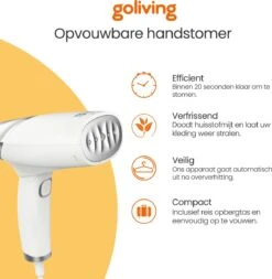 Goliving Kledingstomer - Handstomer Voor Kleding/textiel/stof - Stoomstrijkijzer - Handstoomreiniger - Handstomer - Opvouwbaar - Incl. Reis-etui - Groen -Huishoudelijke Benodigdheden 1171x1200 10