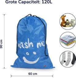 Wonair - Waszakken Voor Wasgoed - 60x90cm - Hemelsblauw - Met Trekkoord -Huishoudelijke Benodigdheden 1178x1200 1