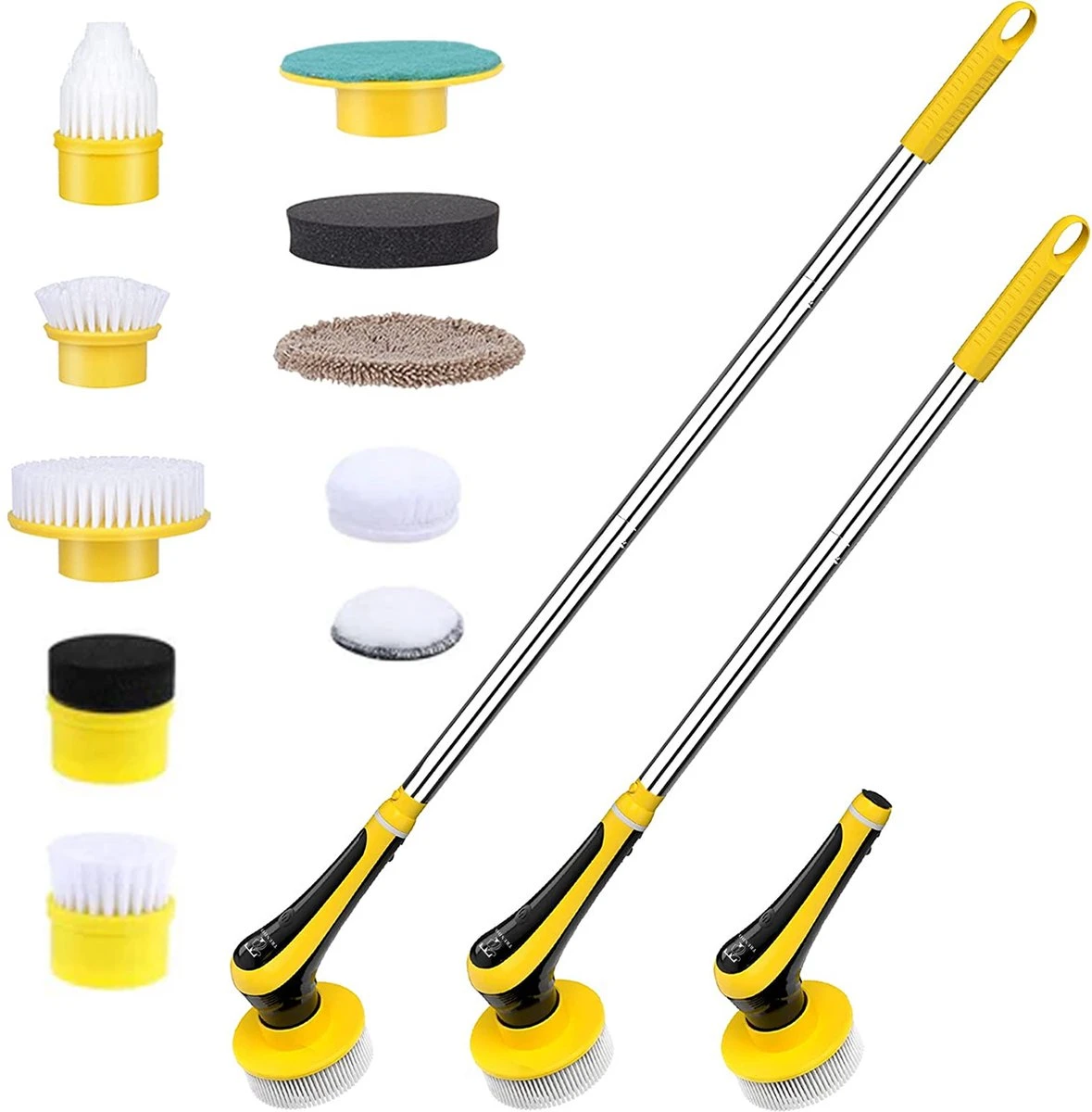 Trendosa Elektrische Schoonmaakborstel - Elektrische Schrobborstel - Poetsmachine - Handborstel - Scrubber- De Badkamer/Keuken/Auto- 10 Opzetstukken Geel 1 Trendosa Elektrische Schoonmaakborstel - Elektrische Schrobborstel - Poetsmachine - Handborstel - Scrubber- De Badkamer/Keuken/Auto- 10 Opzetstukken Geel