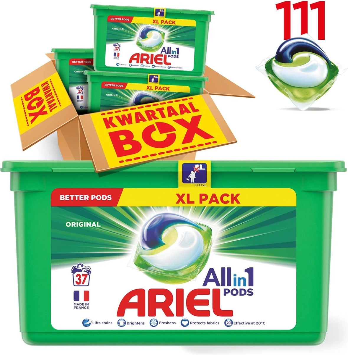 Ariel All In 1 Pods Regular Wasmiddel - Voordeelverpakking 3 X 37 Wasbeurten - Wasmiddel Pods 11 Ariel All In 1 Pods Regular Wasmiddel - Voordeelverpakking 3 X 37 Wasbeurten - Wasmiddel Pods - Afbeelding 11