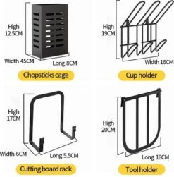 Doogo® Afdruiprek Met Lekbak 2 Laags – Inklapbaar - Muur Hangen Mogelijke - Afwasrek – Met 2 Lekbakken – Extra Accessories Voor Servies En Snijplanken - RVS -Huishoudelijke Benodigdheden 1180x1200 5