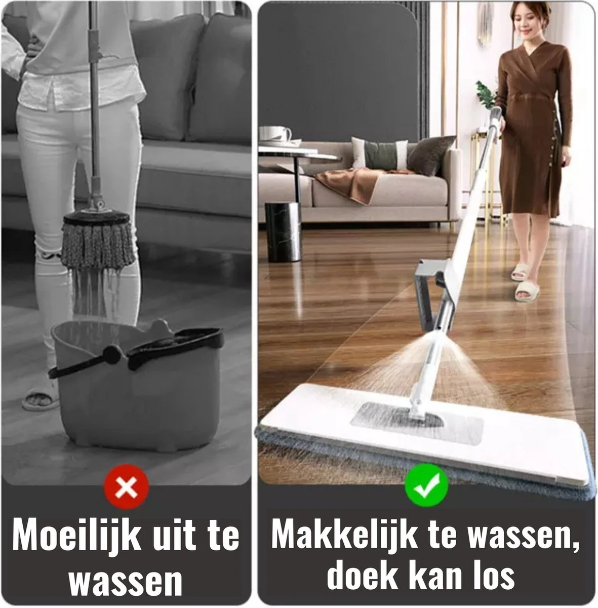 Powarkleen - Vloerwisser Met Spray - Incl. 2 Microvezel Doeken 7 Powarkleen - Vloerwisser Met Spray - Incl. 2 Microvezel Doeken - Afbeelding 7