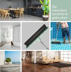 Powarkleen - Vloertrekker Met Steel & Bezem 2 In 1 - Vloerwisser Voor Badkamer Vloer - Groen -Huishoudelijke Benodigdheden 1192x1200 3