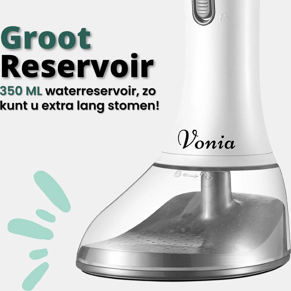 Vonia Kledingstomer - Handstomer - Stoomreiniger Kleding - Stoomapparaat Kleding – 350ML - Wit 5 Vonia Kledingstomer - Handstomer - Stoomreiniger Kleding - Stoomapparaat Kleding – 350ML - Wit - Afbeelding 5
