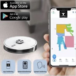 TONIHOMI® V8 - Robotstofzuiger Met Dweilfunctie - Automatisch Legen - Automatisch Opladen - LDS Laser Navigatie - Wit -Huishoudelijke Benodigdheden 1197x1200 24