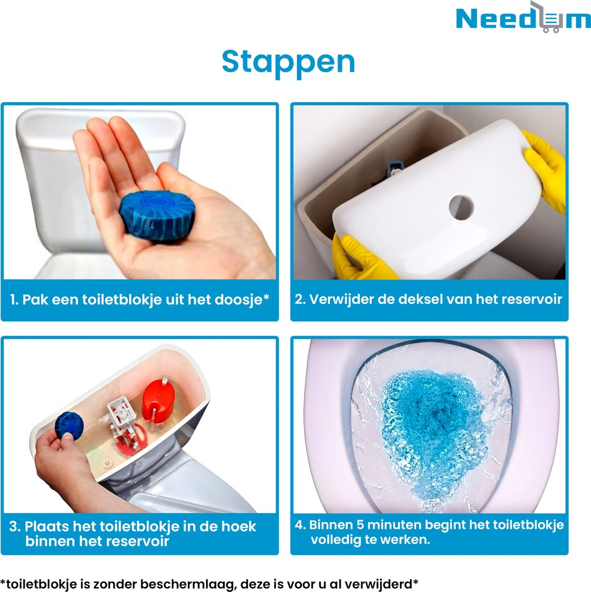 Needum Toiletblokjes Voor Inbouwreservoirs - WC Blokjes - Toiletblokken In Een Voordeelverpakking - 12 Stuks 6 Needum Toiletblokjes Voor Inbouwreservoirs - WC Blokjes - Toiletblokken In Een Voordeelverpakking - 12 Stuks - Afbeelding 6