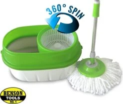 BensonClean Spin Mop - Inclusief Emmer -Huishoudelijke Benodigdheden 1200x1013