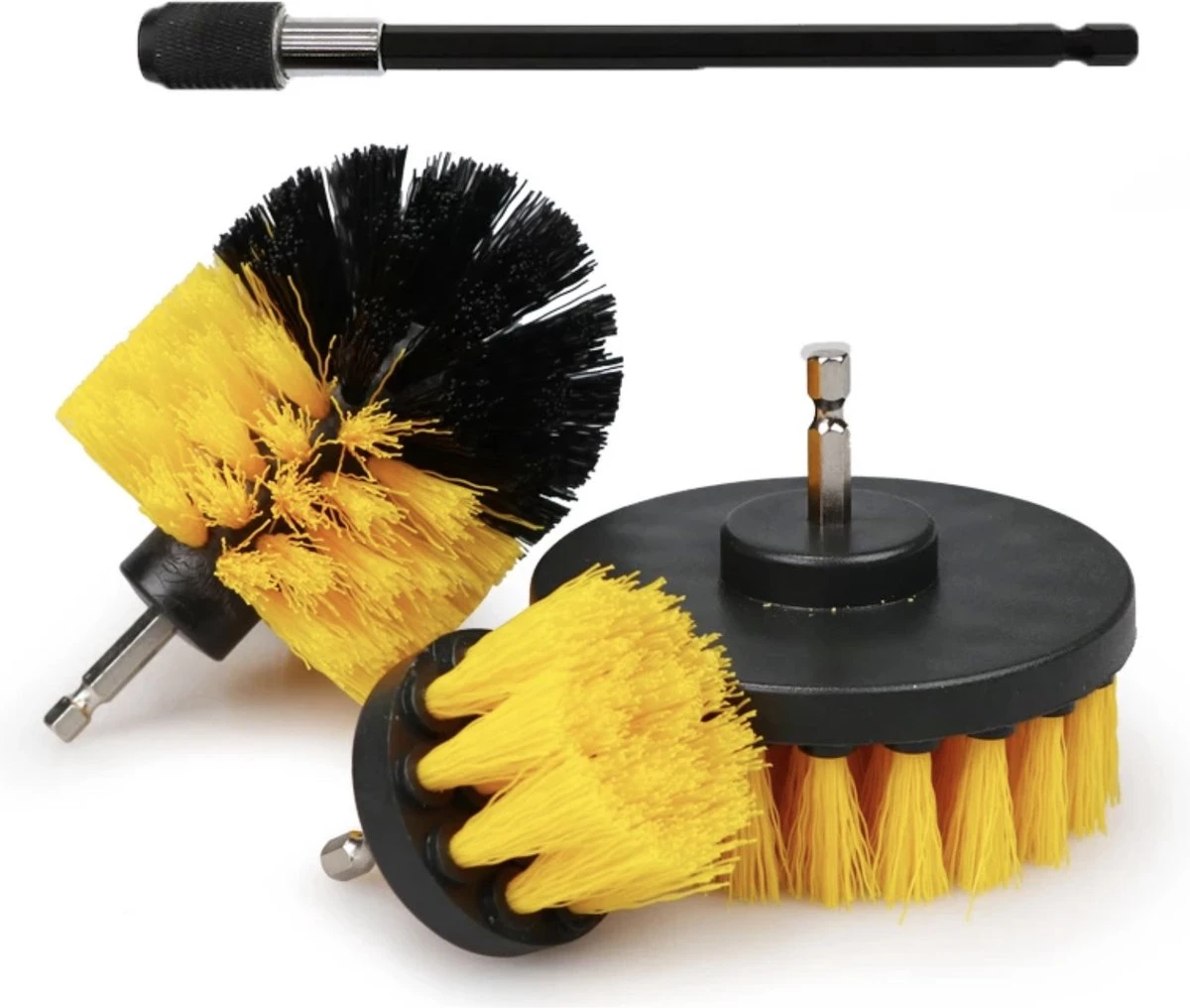 Merkloos 4-delige Borstelset Voor Boormachine - Inclusief Verlengstuk - Opzetborstels - Schrobborstel - Schuurborstel - Schoonmaakborstel - Tapijtreiniger - Brush - Geel - Gratis Verzending 3 Merkloos 4-delige Borstelset Voor Boormachine - Inclusief Verlengstuk - Opzetborstels - Schrobborstel - Schuurborstel - Schoonmaakborstel - Tapijtreiniger - Brush - Geel - Gratis Verzending - Afbeelding 3