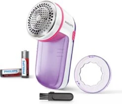 Philips Ontpiller - Verwijdert Stofpluisjes - Geschikt Voor Alle Kledingstukken - Groot Mesoppervlak - 3 Maasgrootten - In Hoogte Verstelbaar Kapje - Inclusief 2 AA-batterijen - GC026/00