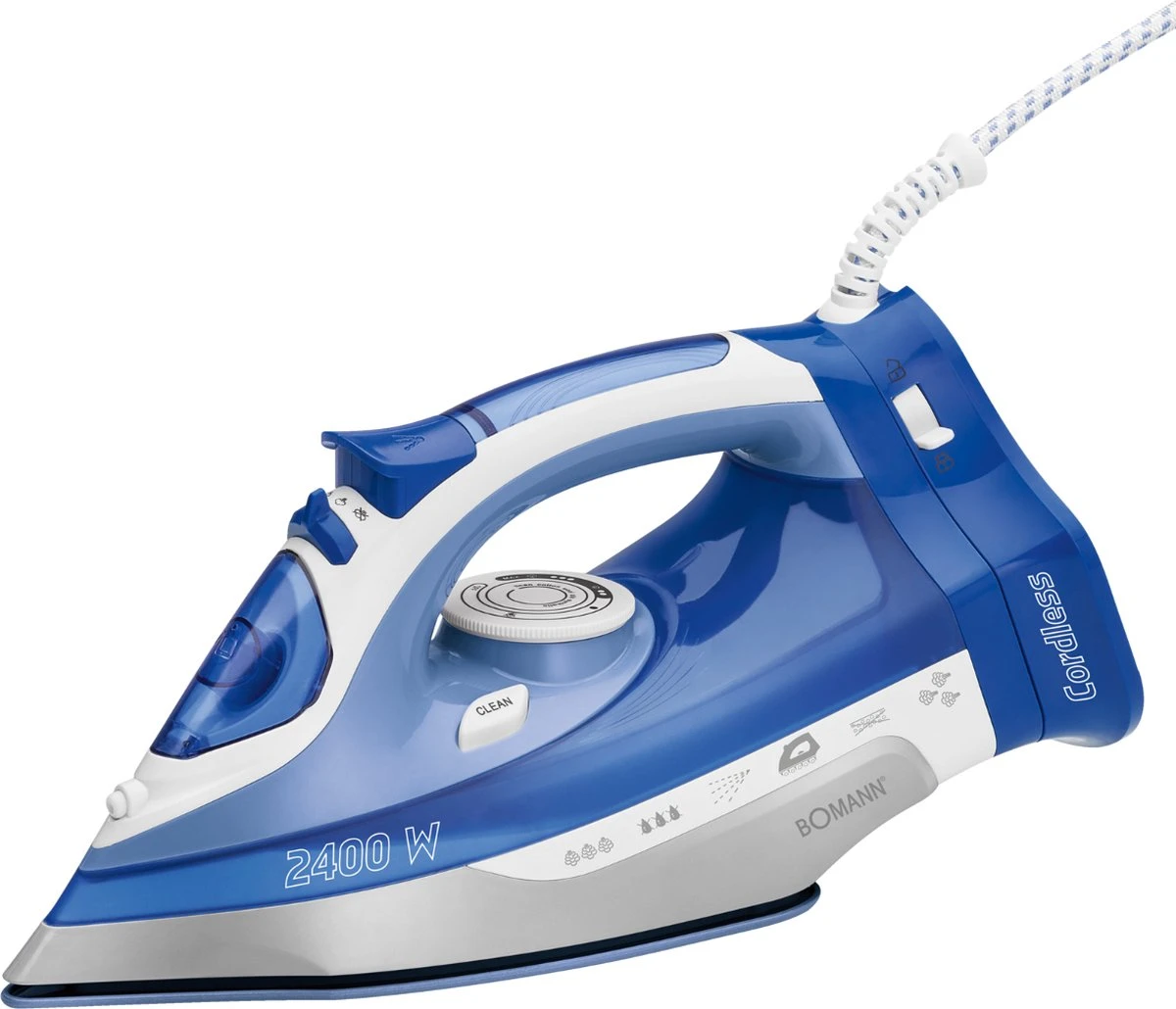 Bomann DB 6006 CB - Stoomstrijkijzer - Draadloos - 2400W - Blauw/Wit 15 Bomann DB 6006 CB - Stoomstrijkijzer - Draadloos - 2400W - Blauw/Wit - Afbeelding 15