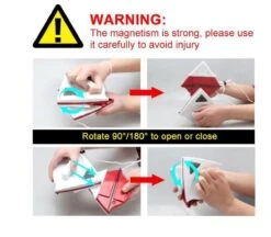 Merkloos Magnetische Raamwisser - Ruitenreiniger - Dubbel Glas - Rood - 5-24 Mm Glas -Huishoudelijke Benodigdheden 1200x1050