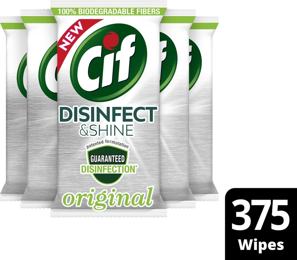 Cif Disinfect & Shine Wipes Doden 99,99% Van De Bacteriën Original Desinfecterende Schoonmaakdoekjes, Van 100% Biologisch Afbreekbaar Textiel 5 X 75 Doekjes 6 Cif Disinfect & Shine Wipes Doden 99,99% Van De Bacteriën Original Desinfecterende Schoonmaakdoekjes, Van 100% Biologisch Afbreekbaar Textiel 5 X 75 Doekjes - Afbeelding 6