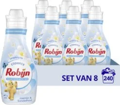 Robijn Jasmijn & Sandelhout Wasverzachter - 8 X 30 Wasbeurten- Voordeelverpakking -Huishoudelijke Benodigdheden 1200x1053 1