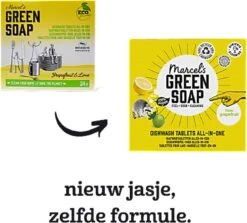 Marcel's Green Soap Vaatwastabletten Grapefruit & Limoen - 25 Stuks -Huishoudelijke Benodigdheden 1200x1085 2
