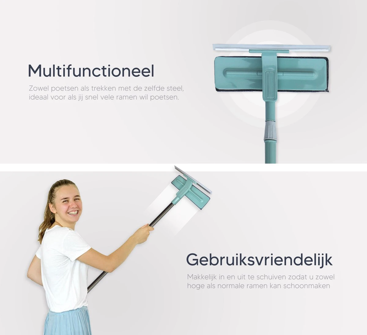 Johannes & Co Raamwisser Met Telescoopsteel 120cm Ruitenreiniger - Ramenwasser - Ramenwisser 2 Johannes & Co Raamwisser Met Telescoopsteel 120cm Ruitenreiniger - Ramenwasser - Ramenwisser - Afbeelding 2