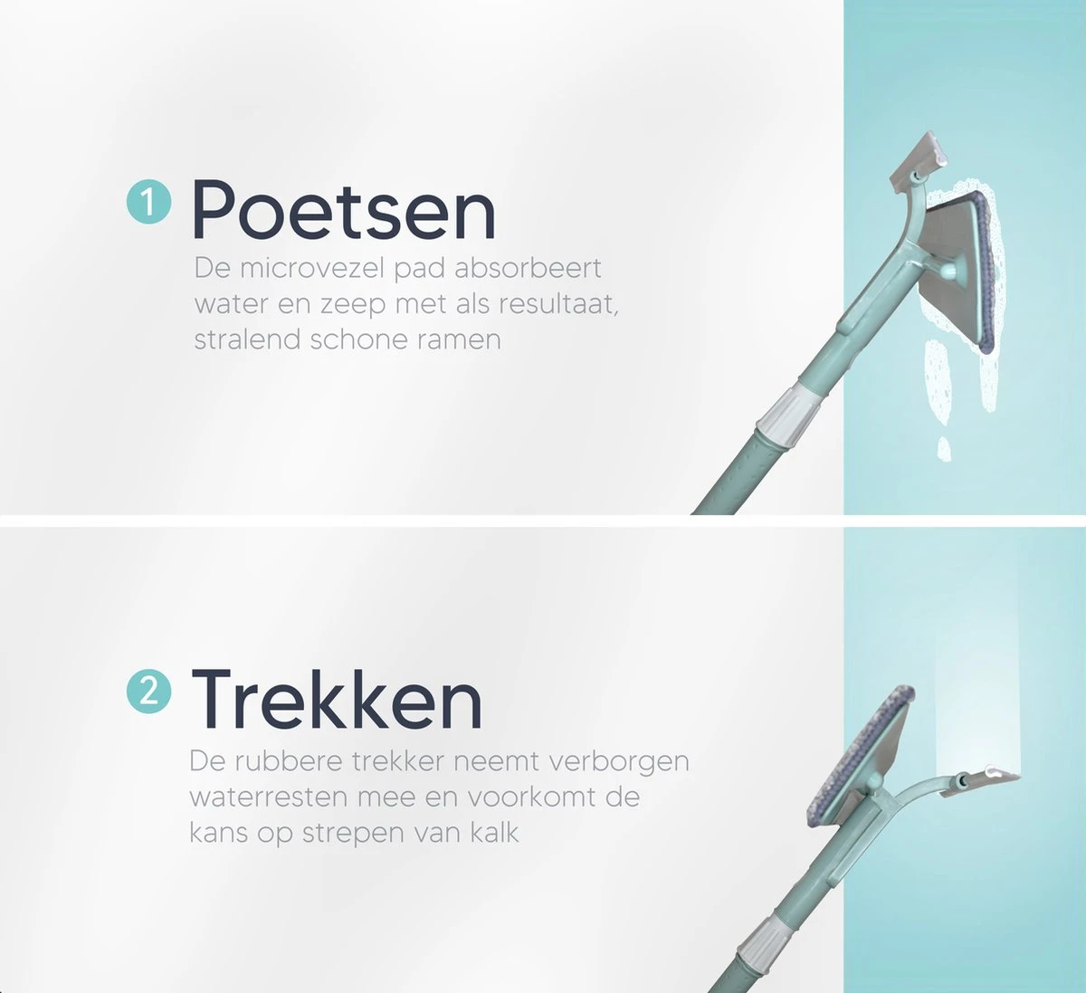 Johannes & Co Raamwisser Met Telescoopsteel 120cm Ruitenreiniger - Ramenwasser - Ramenwisser 3 Johannes & Co Raamwisser Met Telescoopsteel 120cm Ruitenreiniger - Ramenwasser - Ramenwisser - Afbeelding 3