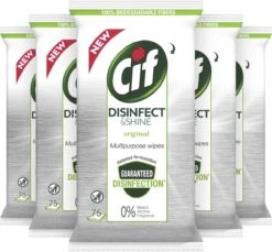 Cif Disinfect & Shine Wipes Doden 99,99% Van De Bacteriën Original Desinfecterende Schoonmaakdoekjes, Van 100% Biologisch Afbreekbaar Textiel 5 X 75 Doekjes 14 Cif Disinfect & Shine Wipes Doden 99,99% Van De Bacteriën Original Desinfecterende Schoonmaakdoekjes, Van 100% Biologisch Afbreekbaar Textiel 5 X 75 Doekjes -Huishoudelijke Benodigdheden 1200x1111