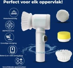 B-care Magic Brush - Elektrische Multifunctionele Schoonmaakborstel - 7 Opzetstukken - Wasborstel - Poetsmachine - Schrobborstel - Handborstel - Werkborstel - Schrobber - Boorborstel - Reinigingsborstel -Huishoudelijke Benodigdheden 1200x1112 6