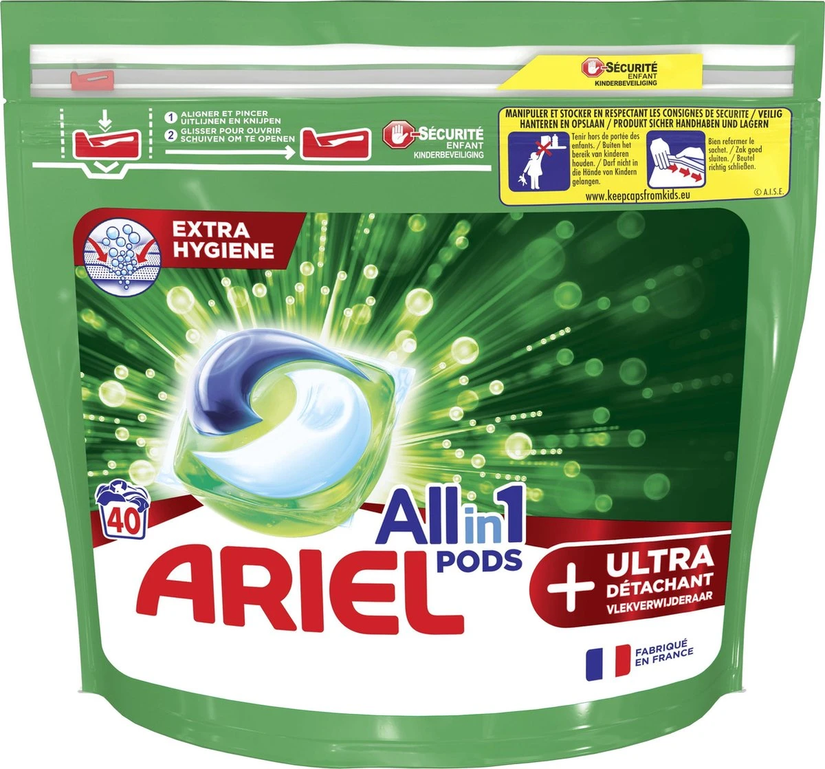 Ariel All In 1 Wasmiddel Pods + Ultra Vlekverwijderaar - 40 Wasbeurten - Voordeelverpakking 1 Ariel All In 1 Wasmiddel Pods + Ultra Vlekverwijderaar - 40 Wasbeurten - Voordeelverpakking