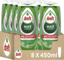 Dreft MaxPower - Vloeibaar Afwasmiddel - Voordeelverpakking 8 X 450 Ml -Huishoudelijke Benodigdheden 1200x1124 4