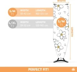 Laundryspecialist 3 Laagse COMFORT Strijkplankhoes - Optimaal Strijkcomfort En Stoomdoorlatend - Maat S/M Voor Een Breedte Van 30 Tot 43 Cm En Een Lengte Van 100 Tot 126 Cm -Huishoudelijke Benodigdheden 1200x1127 4