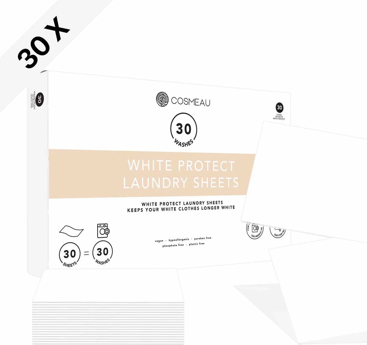 Cosmeau Witte Was White Protect Wasstrips 30 Wasbeurten Sheets Eco Laundry Strips 1 Cosmeau Witte Was White Protect Wasstrips 30 Wasbeurten Sheets Eco Laundry Strips