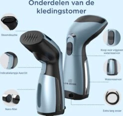 Luxe Kledingstomer - Handstomer - Handstoomreiniger - Stoomstrijkijzer - Stomer Kleding - Voor Op Reis - Blauw 18 Luxe Kledingstomer - Handstomer - Handstoomreiniger - Stoomstrijkijzer - Stomer Kleding - Voor Op Reis - Blauw -Huishoudelijke Benodigdheden 1200x1129 8