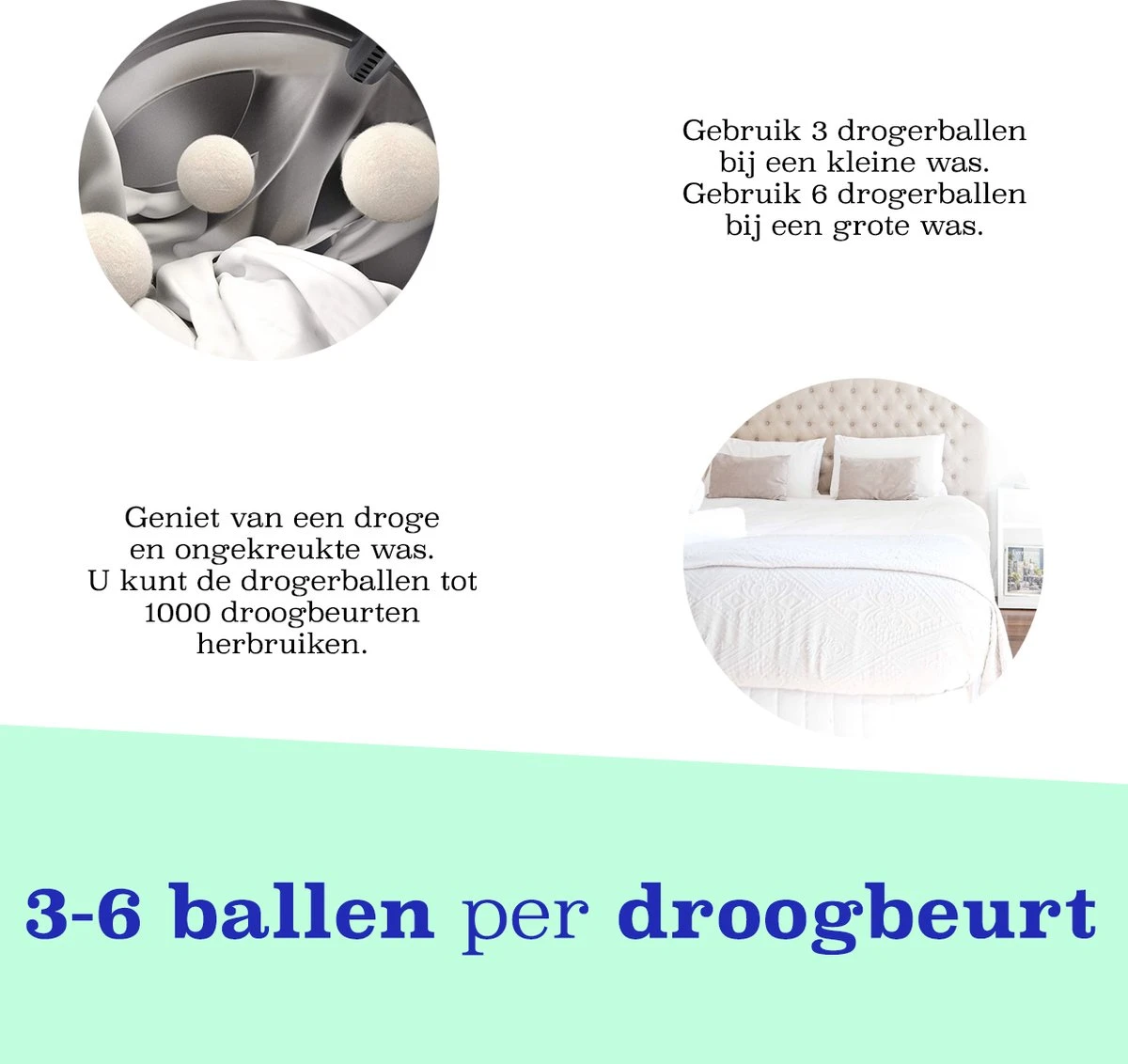 Casa Calma Drogerballen (6 Stuks) - Inclusief Opbergzakje - 100% Natuurlijk Schapenwol - Droger Ballen - Zero Waste Wasverzachter Bollen - Energiebesparend Drogen Met Droogbollen - Dryer Balls - Diervriendelijk & Milieuvriendelijk - Energie Besparen 3 Casa Calma Drogerballen (6 Stuks) - Inclusief Opbergzakje - 100% Natuurlijk Schapenwol - Droger Ballen - Zero Waste Wasverzachter Bollen - Energiebesparend Drogen Met Droogbollen - Dryer Balls - Diervriendelijk & Milieuvriendelijk - Energie Besparen - Afbeelding 3