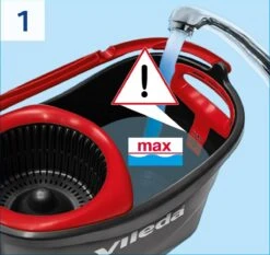 Vileda TURBO 3in1 Mop Met Zwenkkop + Pedaalemmer -Huishoudelijke Benodigdheden 1200x1133