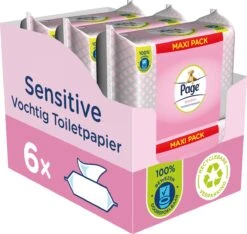 Page Vochtig Toiletpapier - 6 X 74 Stuks - Sensitive Maxi Vochtig Wc Papier - Voordeelverpakking 12 Page Vochtig Toiletpapier - 6 X 74 Stuks - Sensitive Maxi Vochtig Wc Papier - Voordeelverpakking -Huishoudelijke Benodigdheden 1200x1139 6